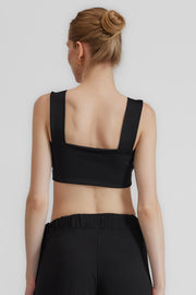 RIBBON Siyah Crop Top