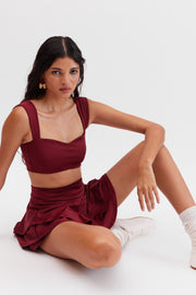 ASTER Bordo Crop Top