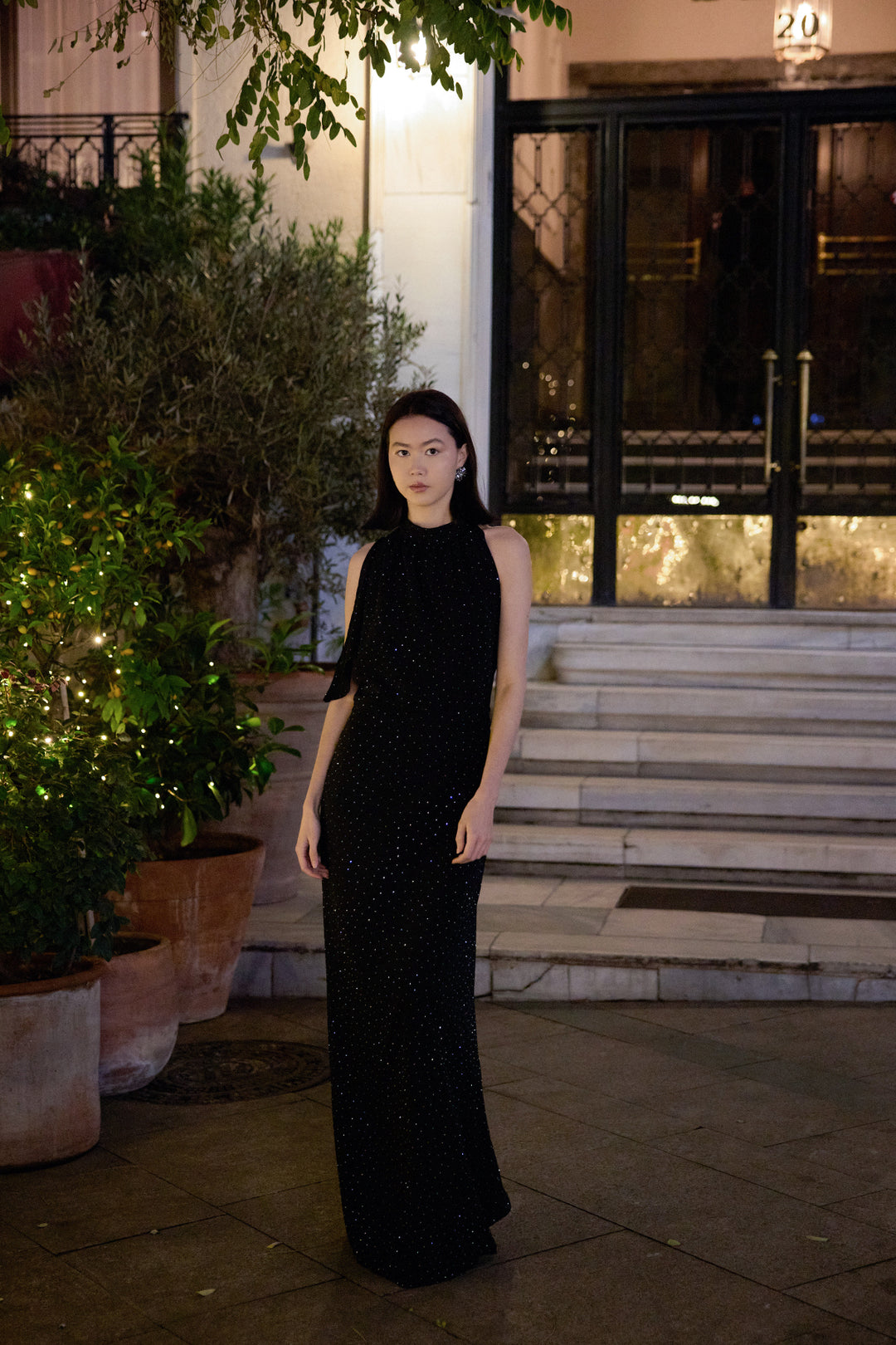 DIVINA Taş İşlemeli Sırt Detaylı Elbise