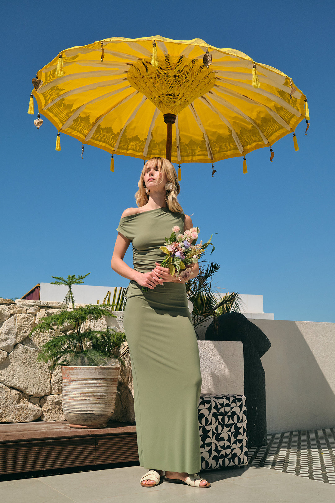 OLIVE Uzun Kalem Etek | Yeşil