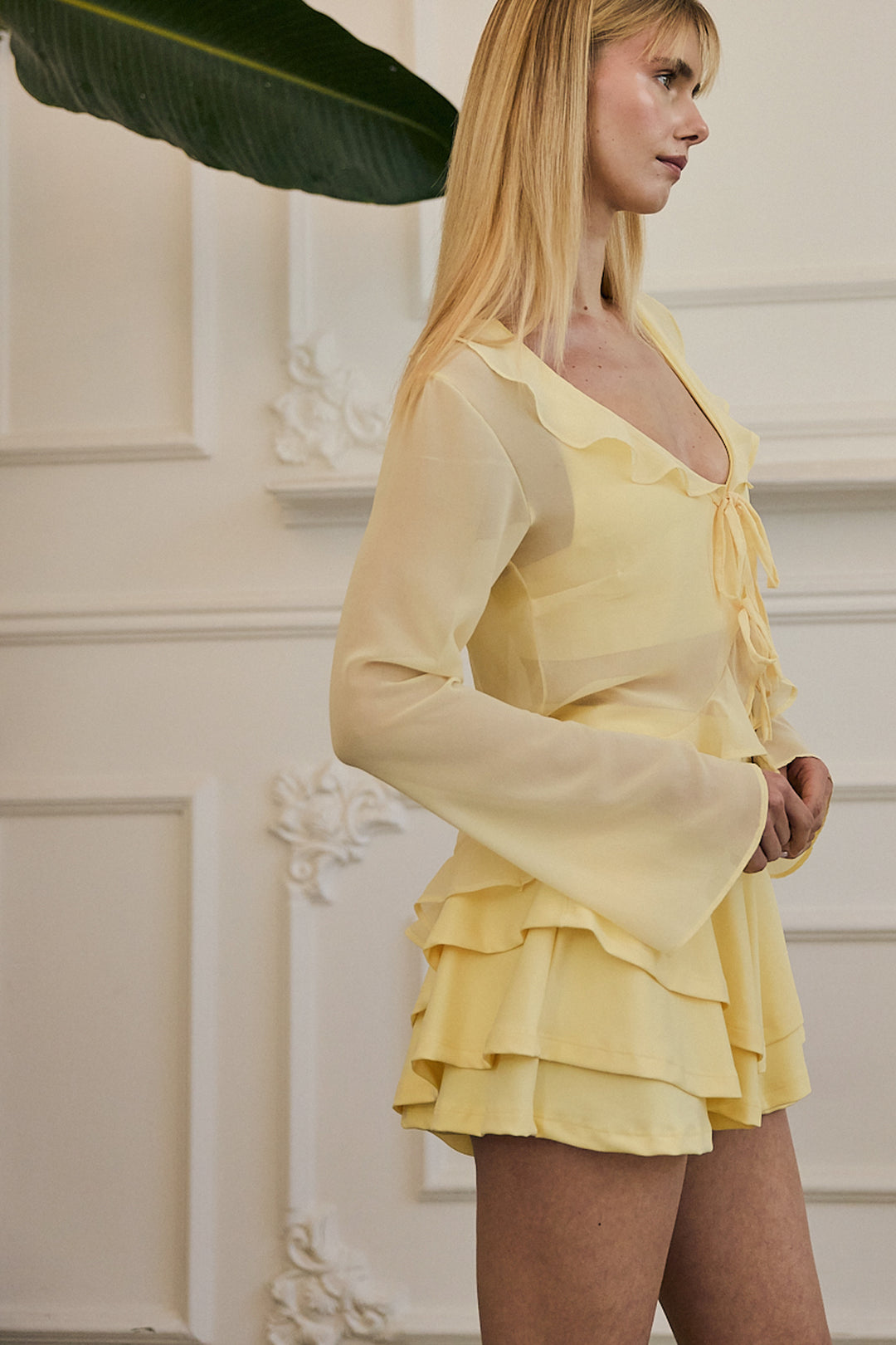 SORELLA Şifon Bluz | Butter Yellow