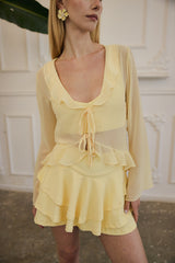 SORELLA Şifon Bluz | Butter Yellow