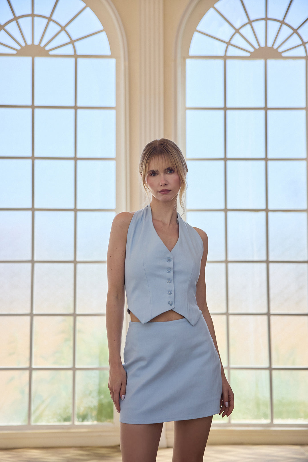 CAPRI Sırtı Açık Yelek | Mavi