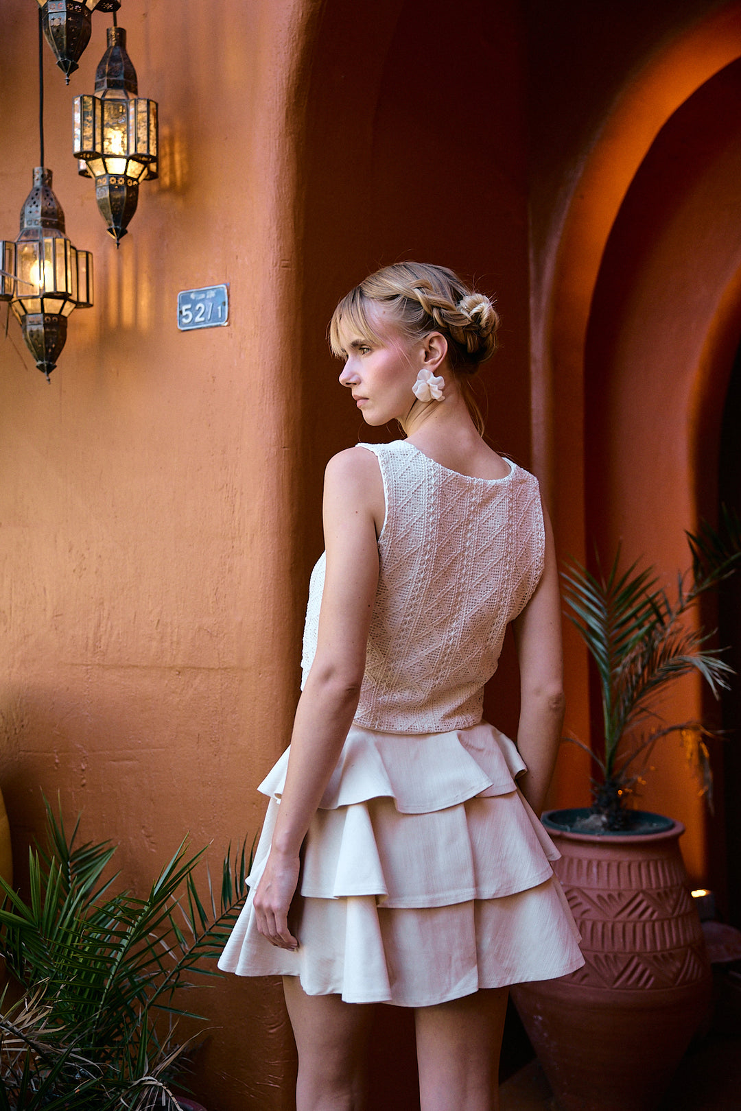 MILO Volanlı Etek | Krem