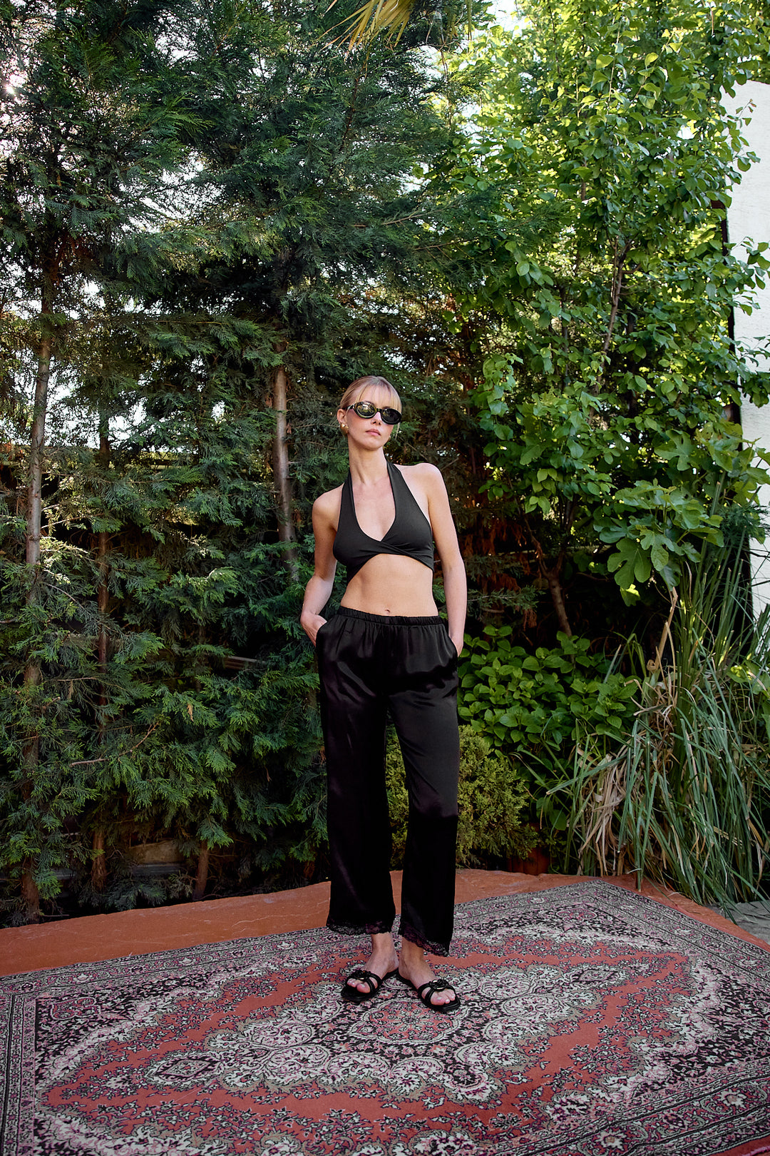 MONO Dantel Detaylı Pantolon | Siyah