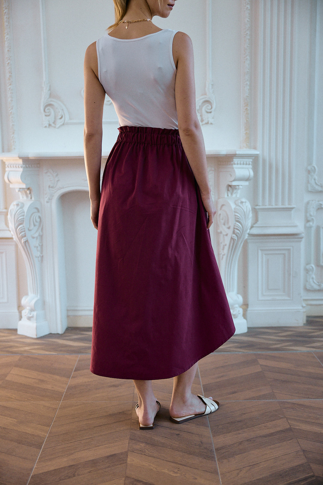 TOSCANA Pamuklu Uzun Etek | Bordo