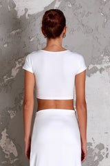 CARISSA Beyaz Crop Top