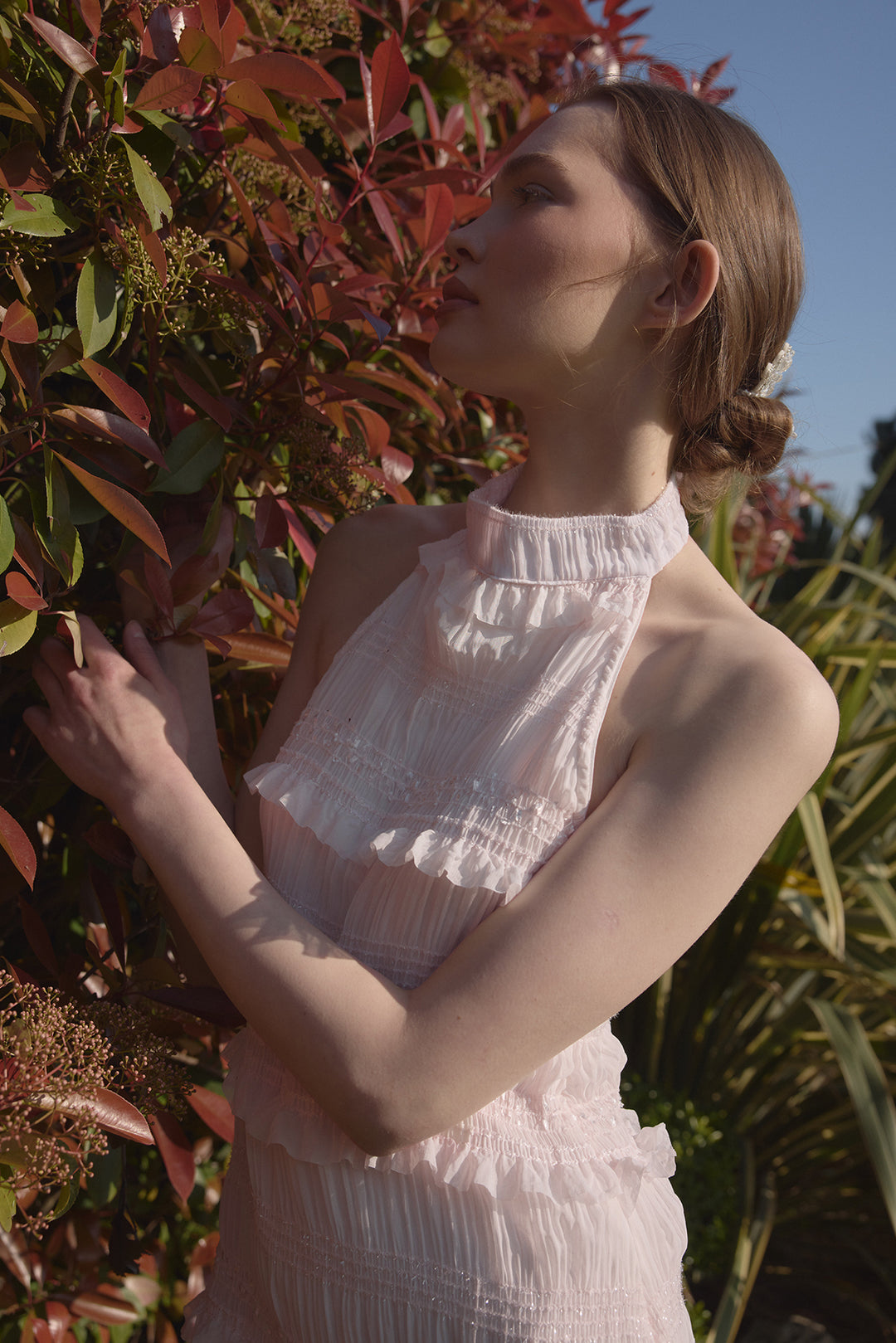 AMBER İşlemeli Sırtı Açık Elbise | Pastel Pembe