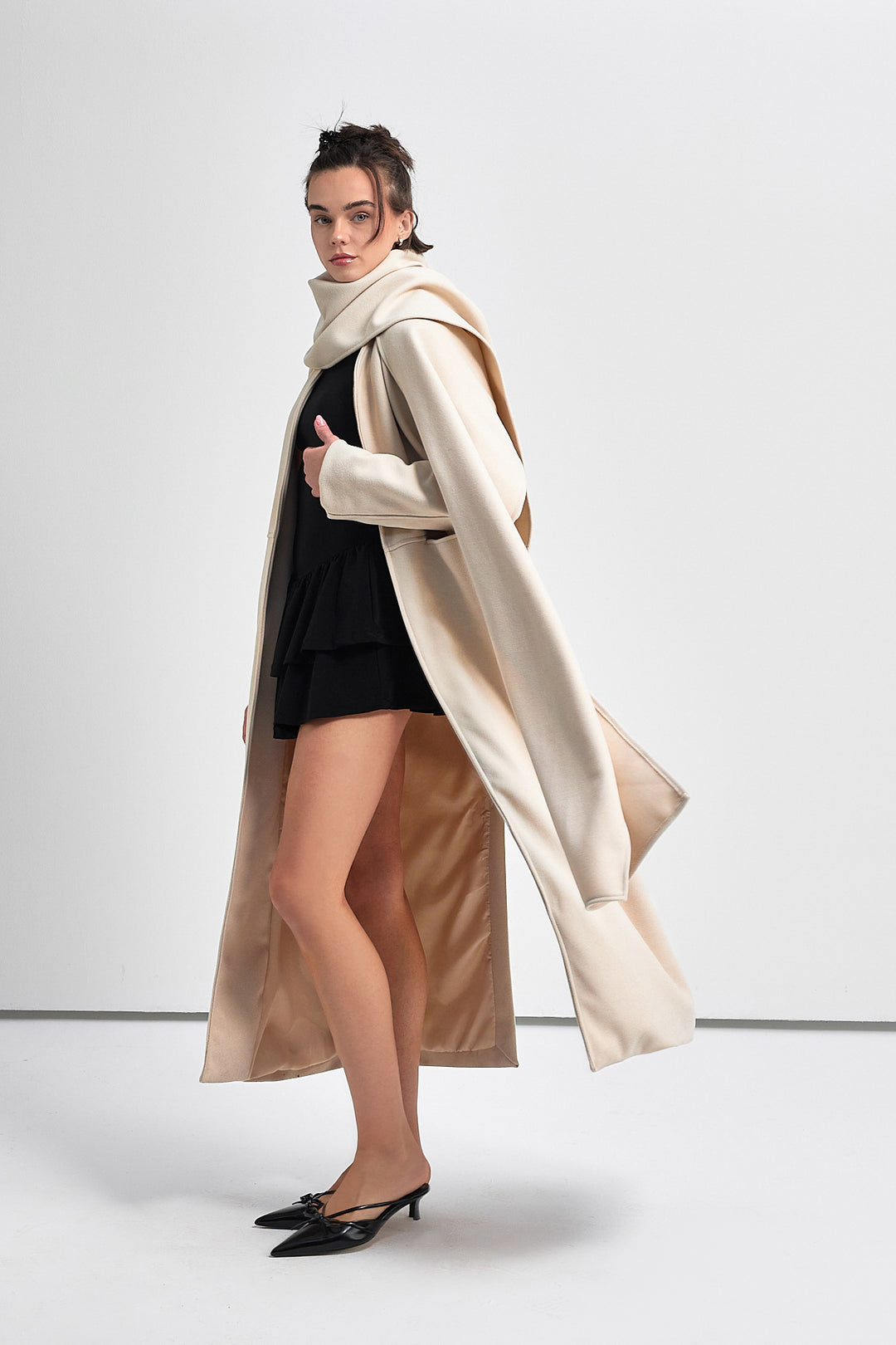 KOSTA Atkılı Kaşe Kaban | Bej