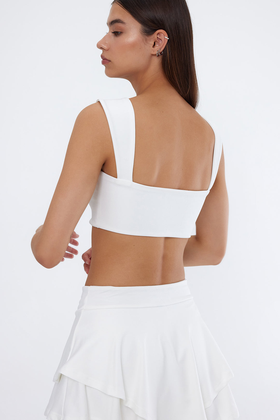 ASTER Beyaz Crop Top