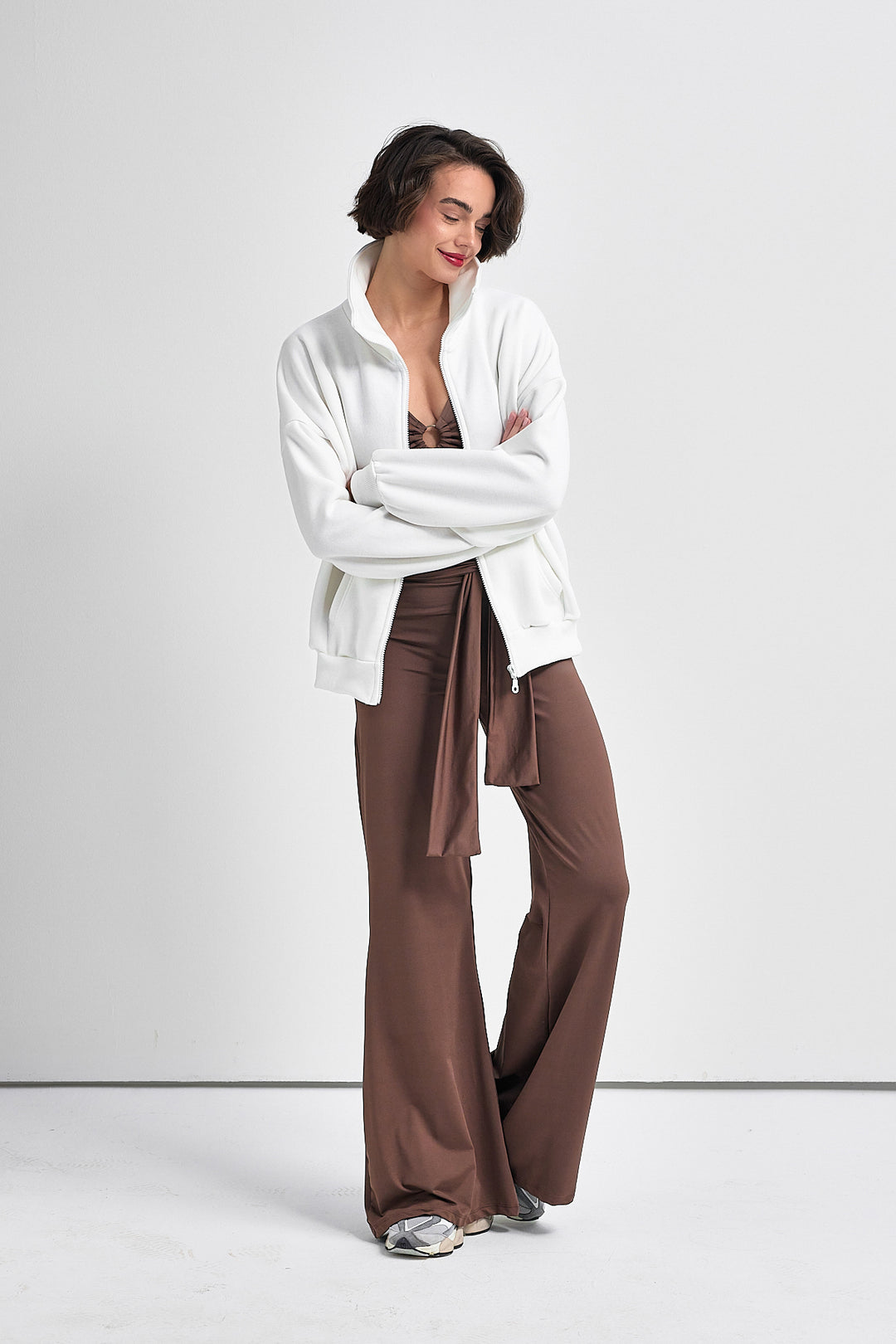 KAPRI Beyaz Oversize Sweatshirt