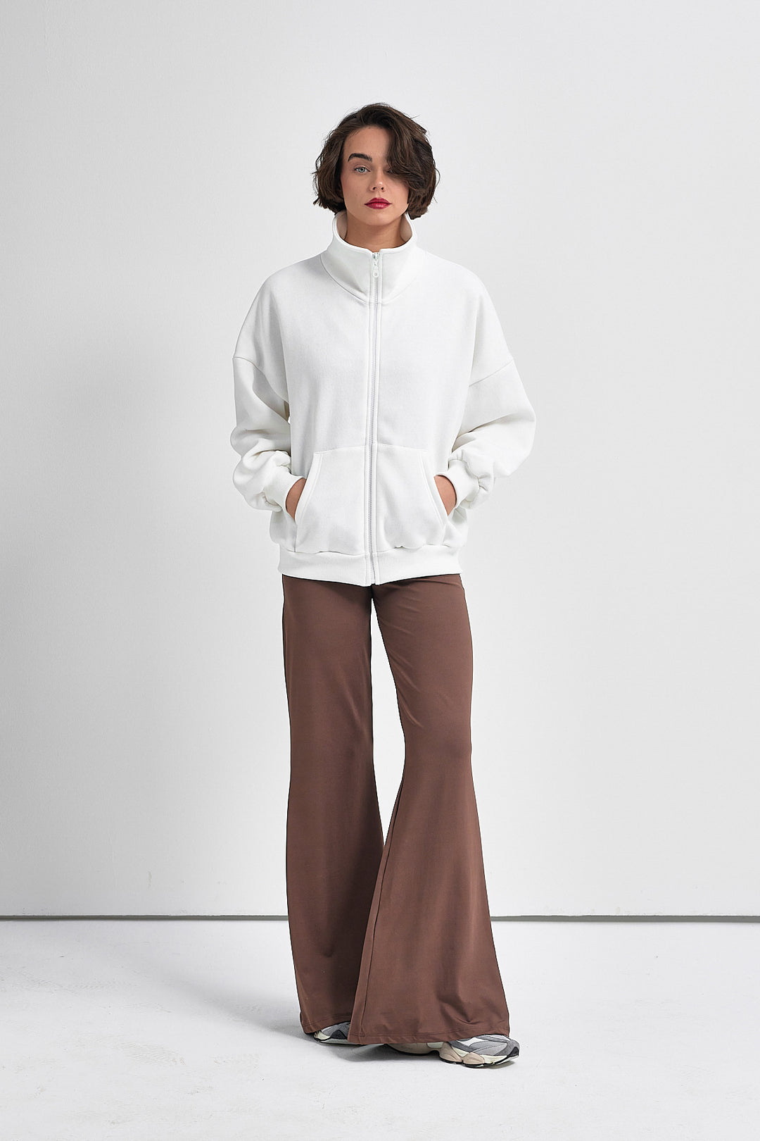 KAPRI Beyaz Oversize Sweatshirt