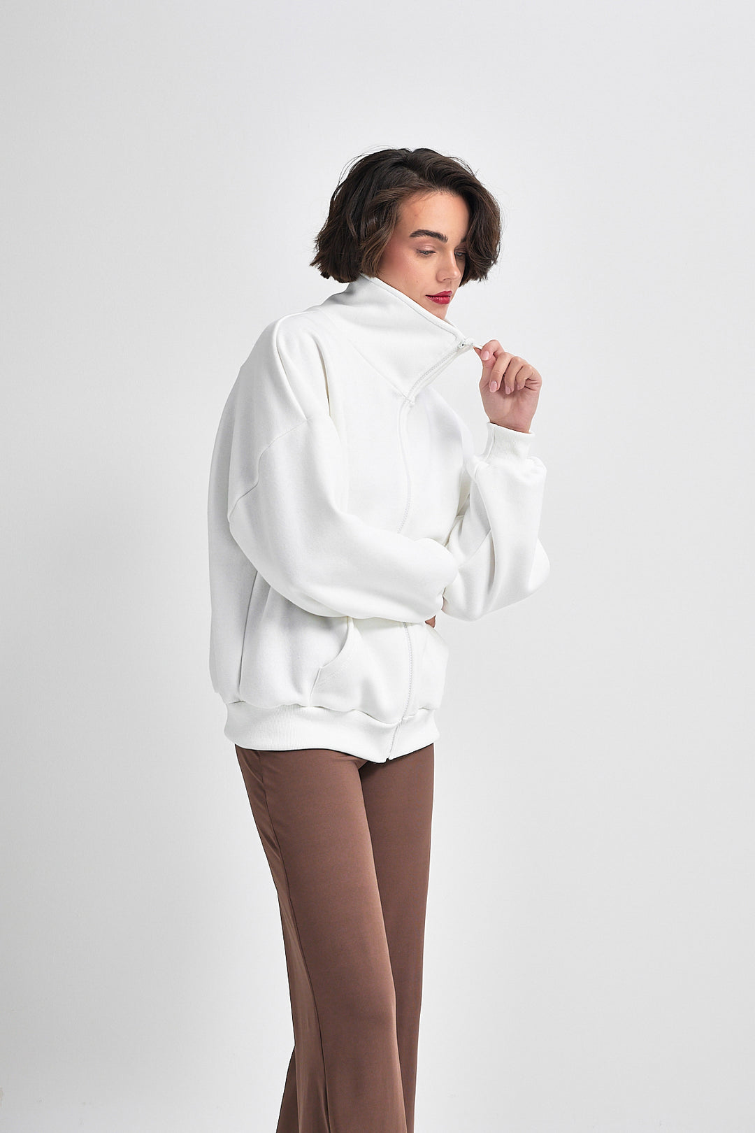KAPRI Beyaz Oversize Sweatshirt
