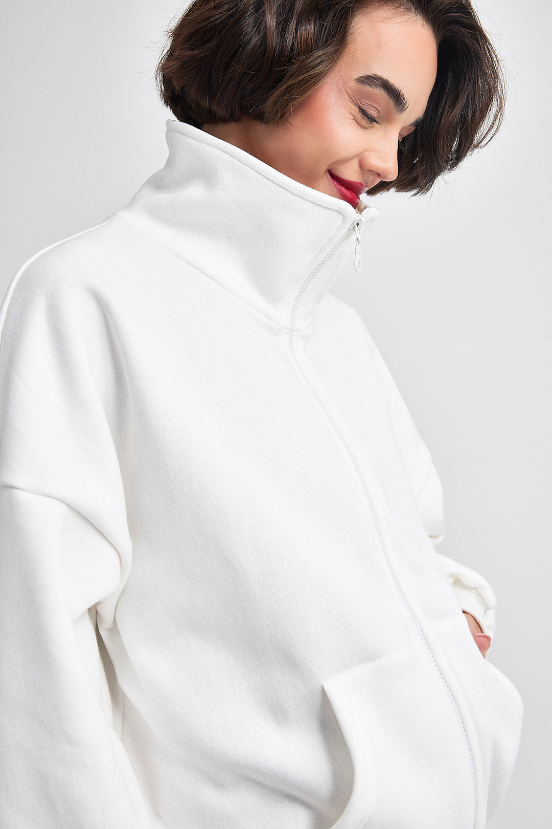 KAPRI Beyaz Oversize Sweatshirt