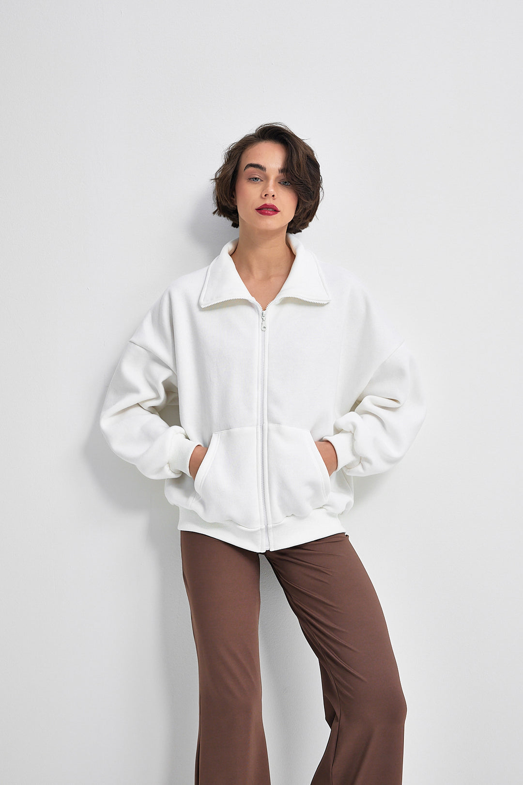 KAPRI Beyaz Oversize Sweatshirt