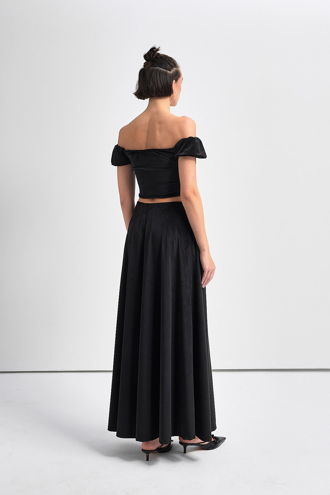 SERENITA Kadife Uzun Kloş Etek