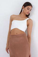 CALLIE Beyaz Crop Top