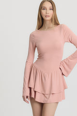 BALERINA Pembe Şortlu Elbise