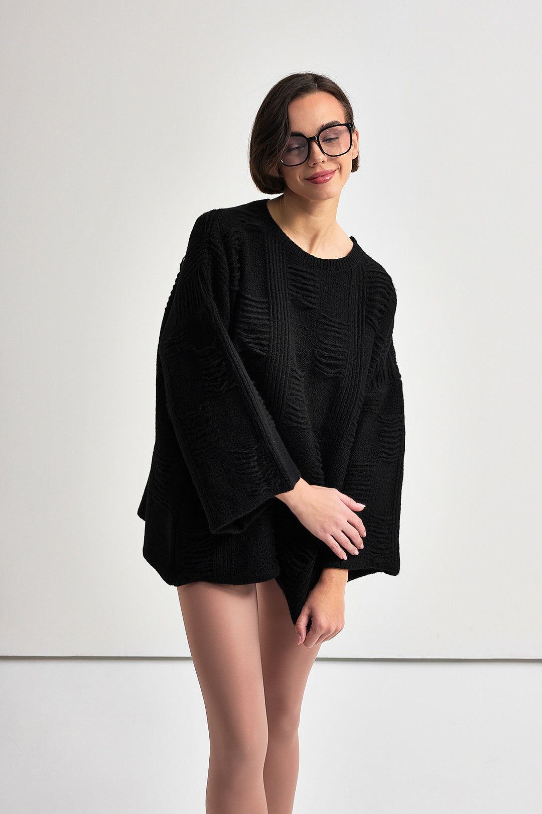 TALYA Siyah Oversize Kazak