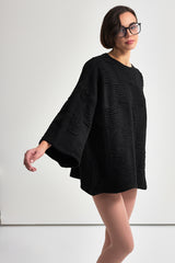 TALYA Siyah Oversize Kazak