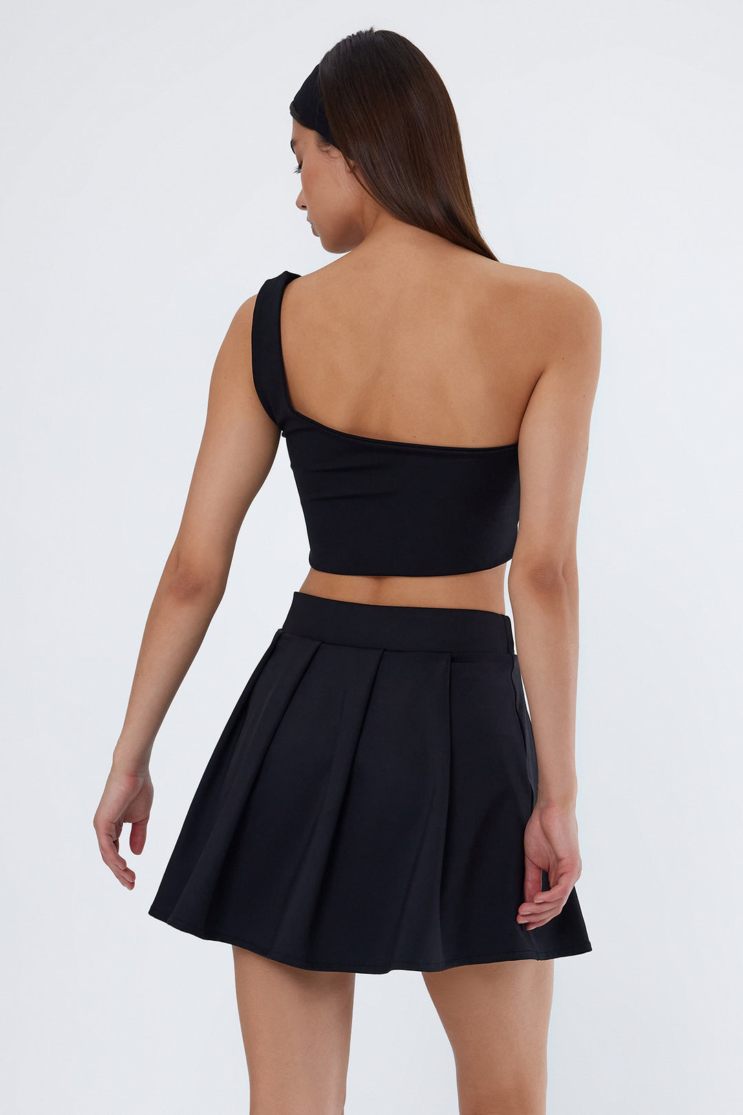 LEDA Siyah Pileli Şort Etek
