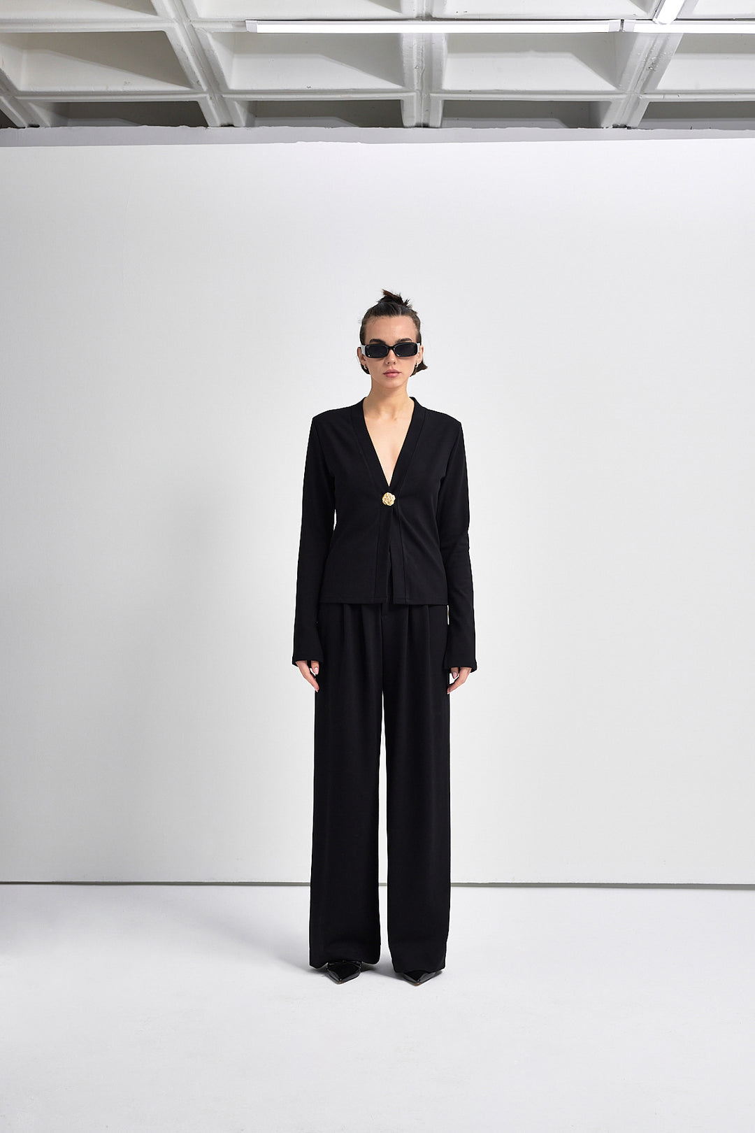 TORINO Altın Düğme Detaylı Bluz