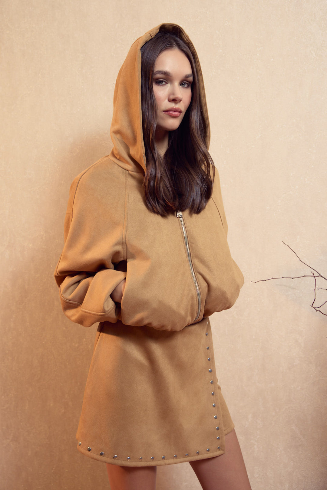 Süet Şort Etek | Camel