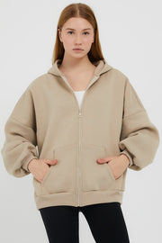 Bej Oversize Sweatshirt