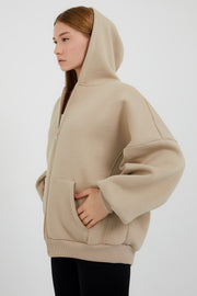 Bej Oversize Sweatshirt