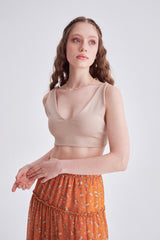 HARMONIA Bej Mini Crop Top