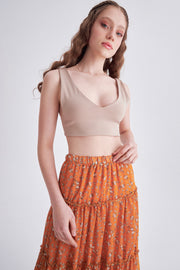 HARMONIA Bej Mini Crop Top