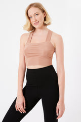 ARYA Camel Sırt Detaylı Crop Top