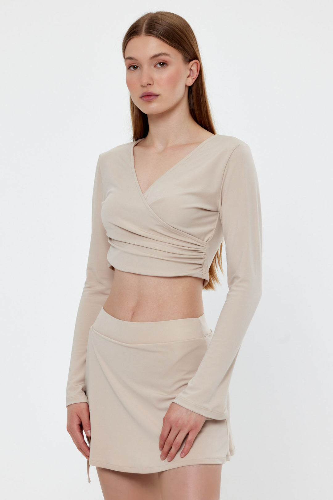 LYRA Bej Uzun Kollu Bluz