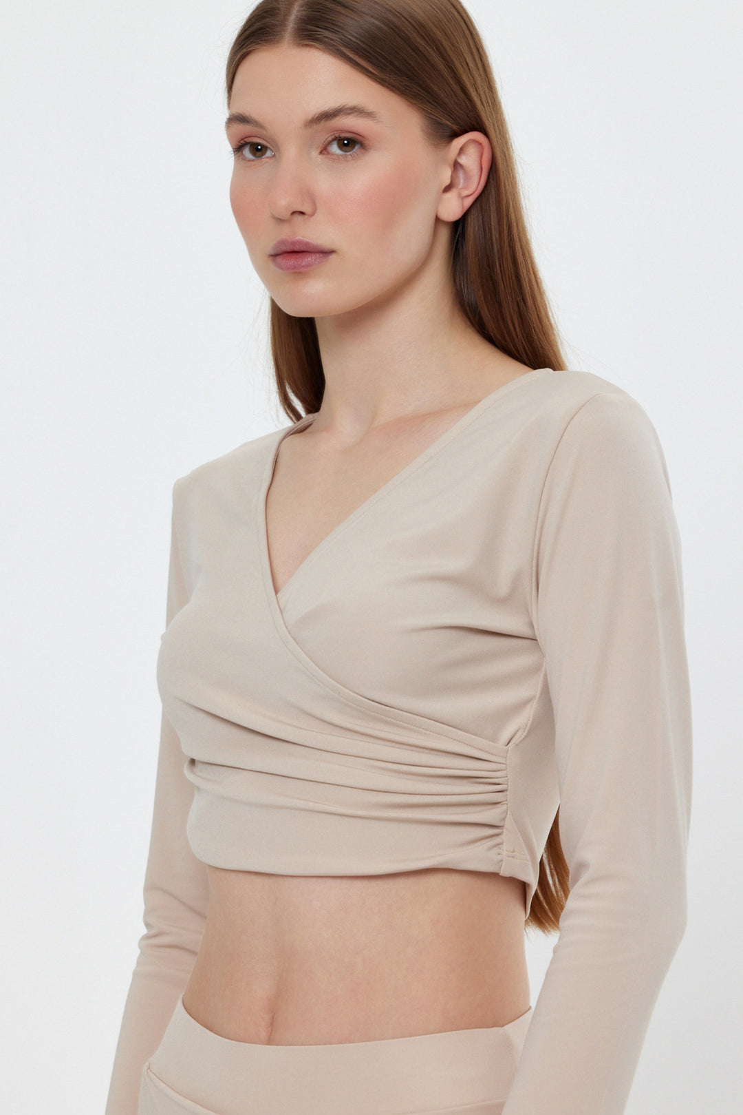 LYRA Bej Uzun Kollu Bluz