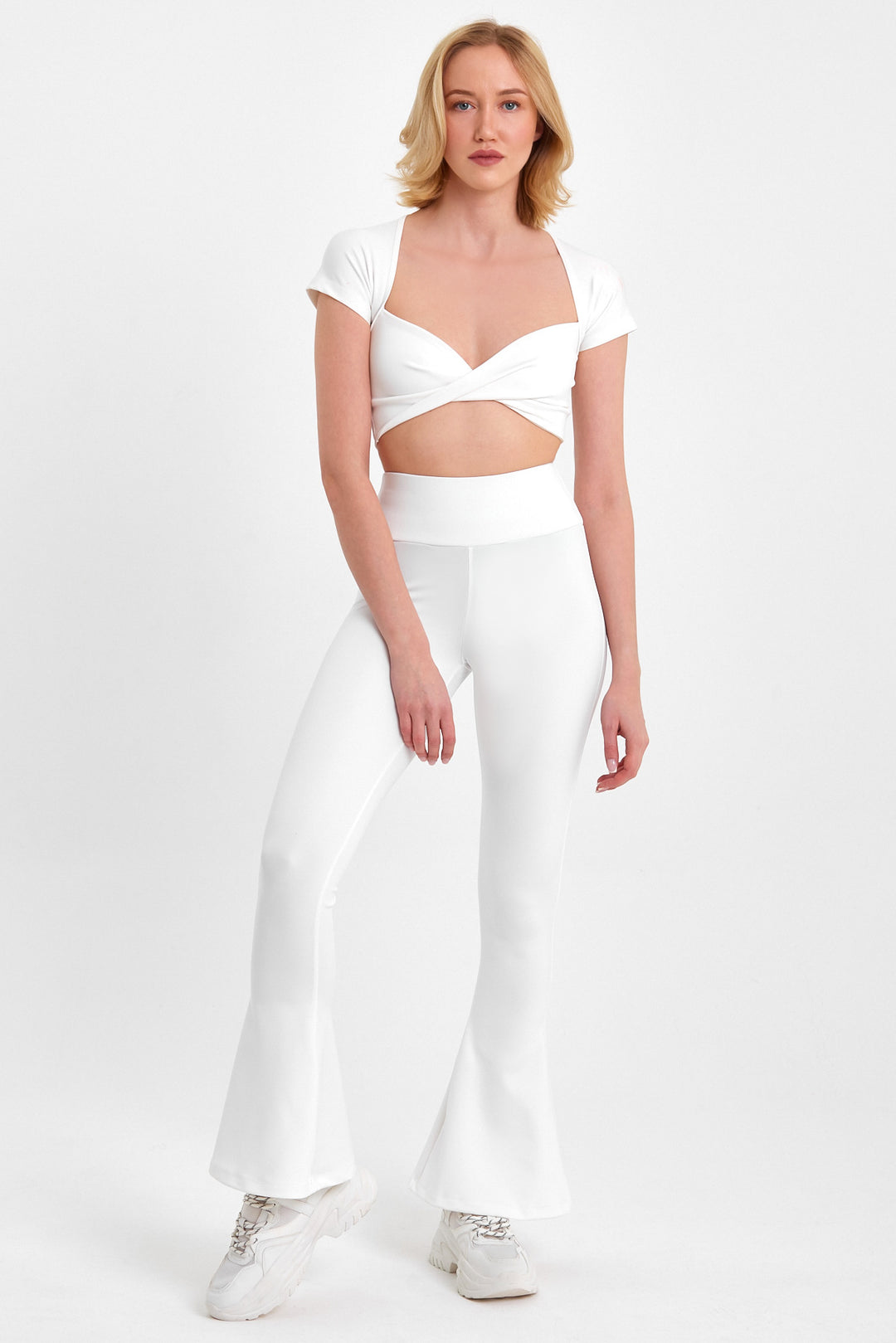 ELPIS Beyaz İspanyol Paça Tayt