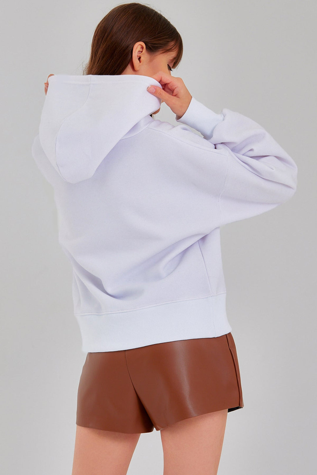 LEAH Kahverengi Şortlu Deri Etek