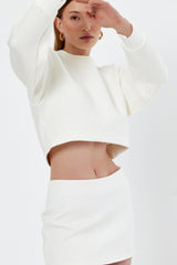 KARA Krem Crop Sweatshirt