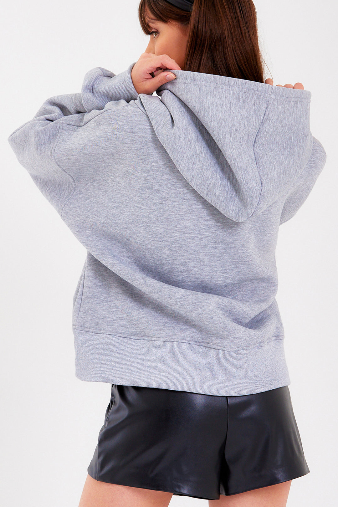 LEAH Siyah Şortlu Deri Etek