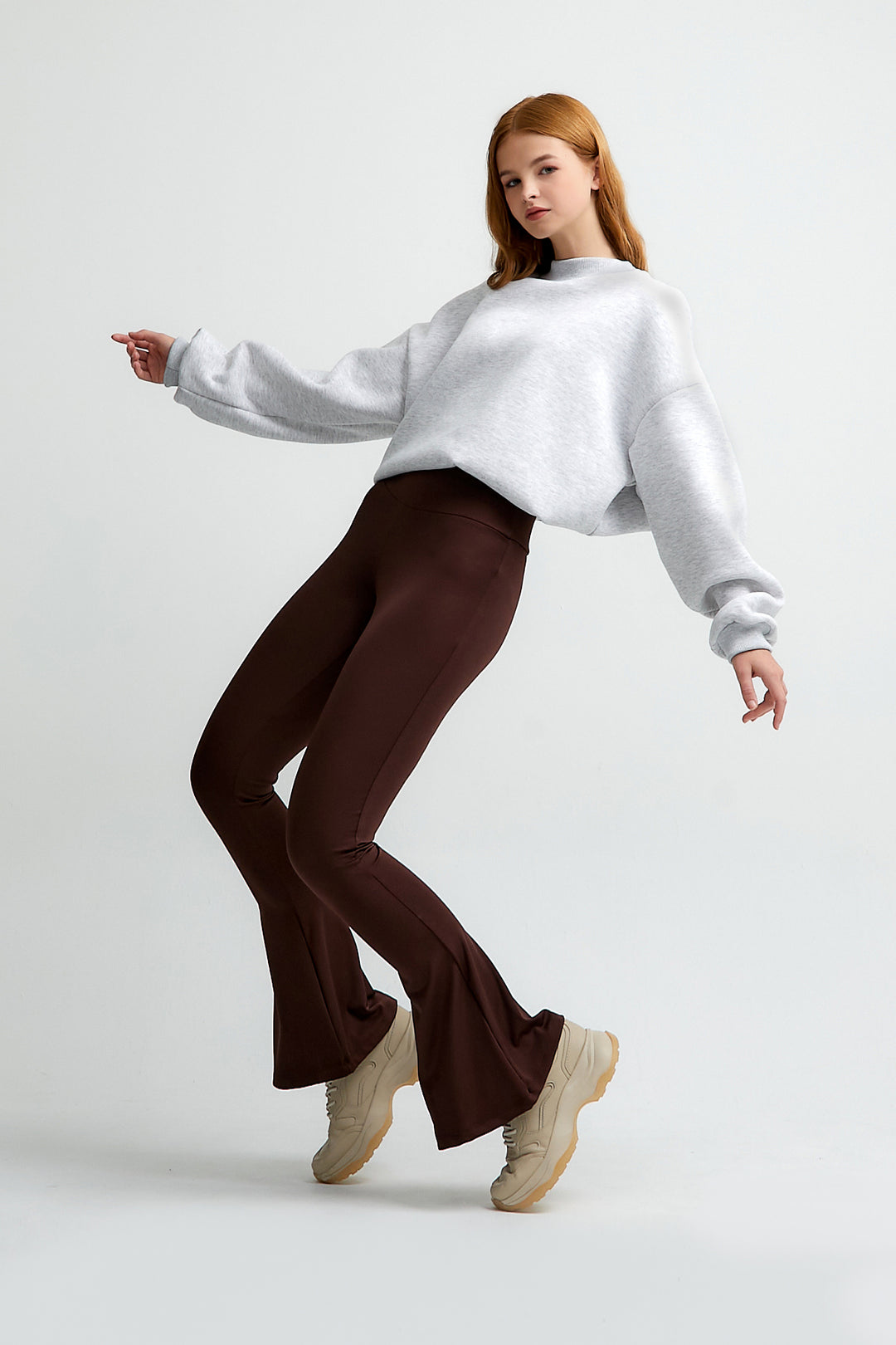 ELPIS Kahverengi İspanyol Paça Tayt