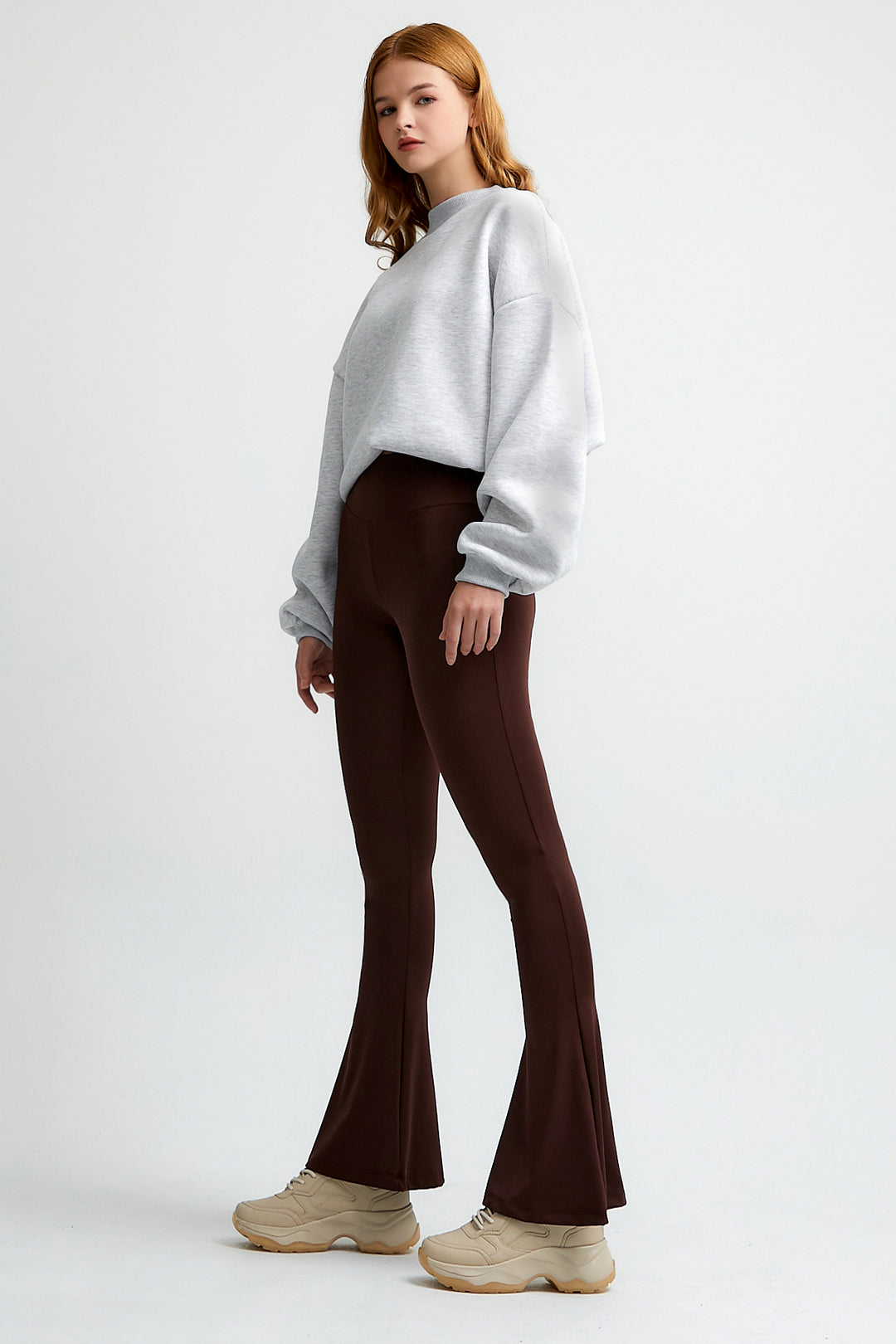 ELPIS Kahverengi İspanyol Paça Tayt