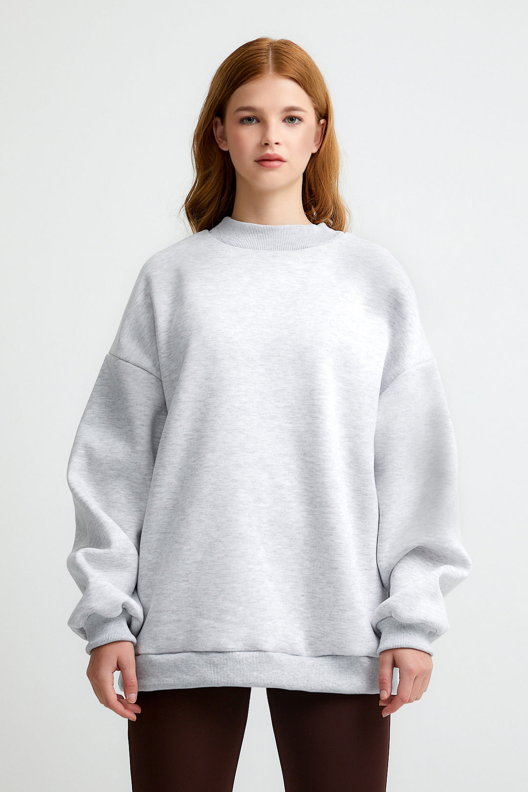 Gri Stay Fresh And Be Positive Nakışlı Oversize Sweatshirt