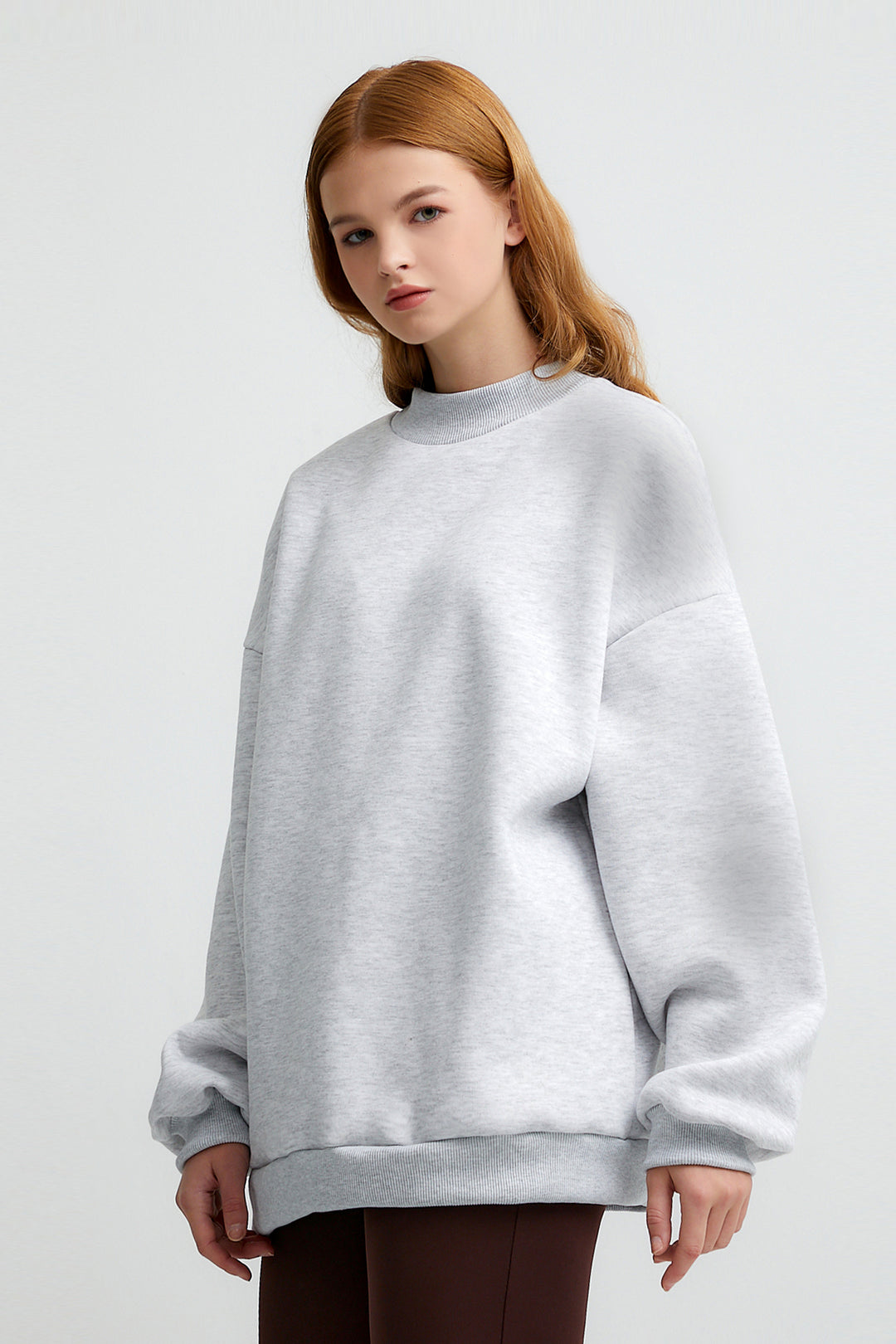 Gri Stay Fresh And Be Positive Nakışlı Oversize Sweatshirt