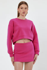 KARA Fuşya Crop Sweatshirt